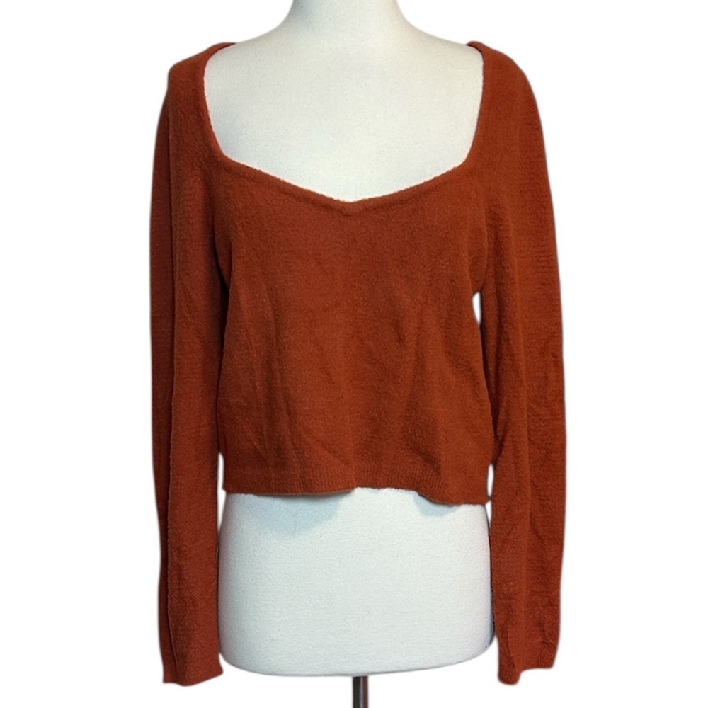 Wilfred Free Terracotta Rust Long Sleeve Sweetheart neck Sweater size 2XL